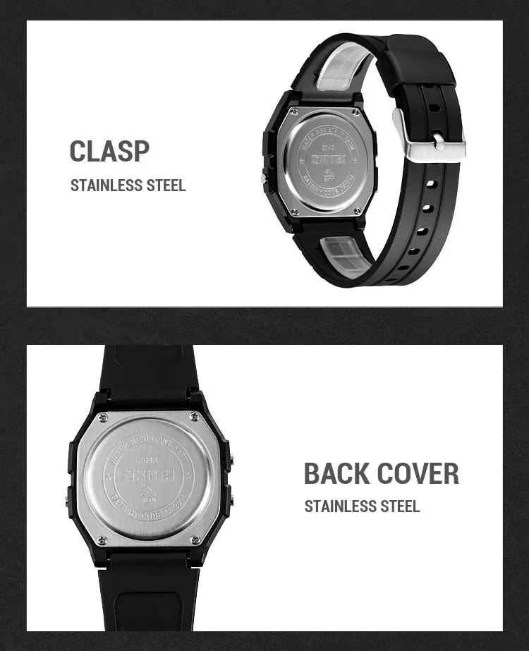 SKMEI Sports Watch for Men Waterproof Chrono Military LED Display Mens Digital Wristwatches Date Week Clock reloj hombre 2042