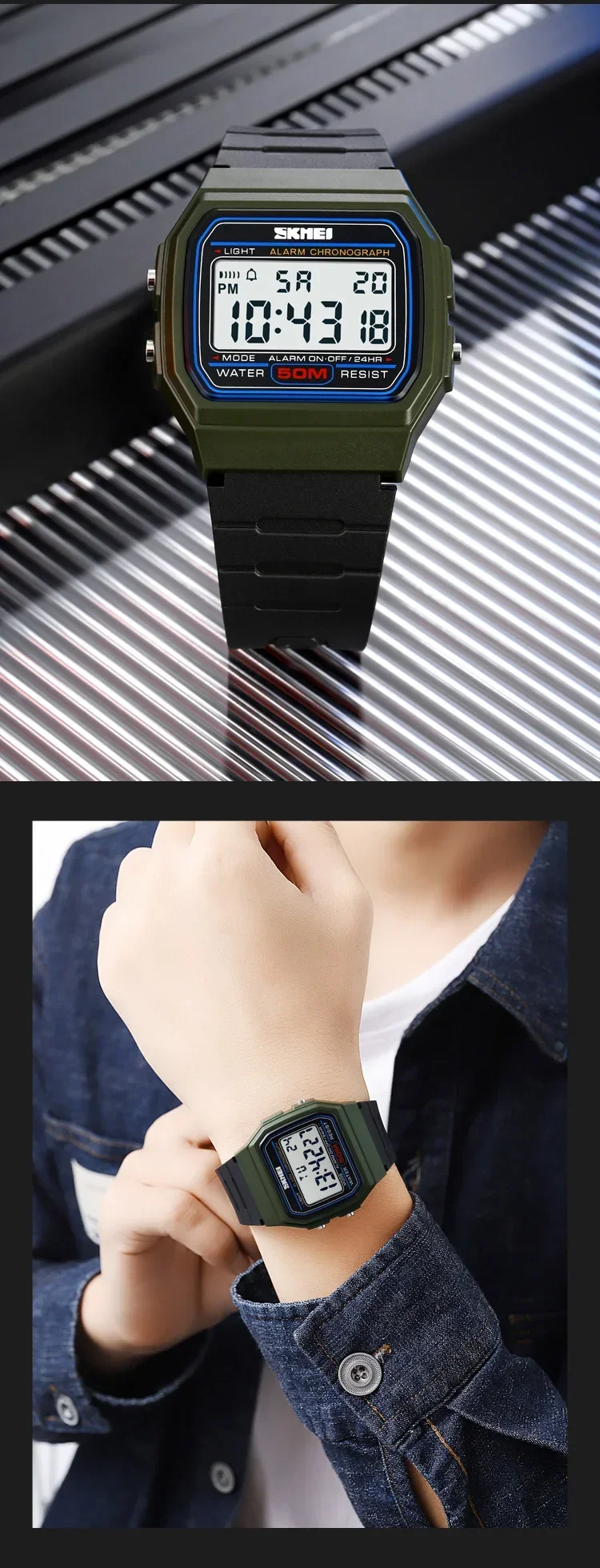 SKMEI Sports Watch for Men Waterproof Chrono Military LED Display Mens Digital Wristwatches Date Week Clock reloj hombre 2042