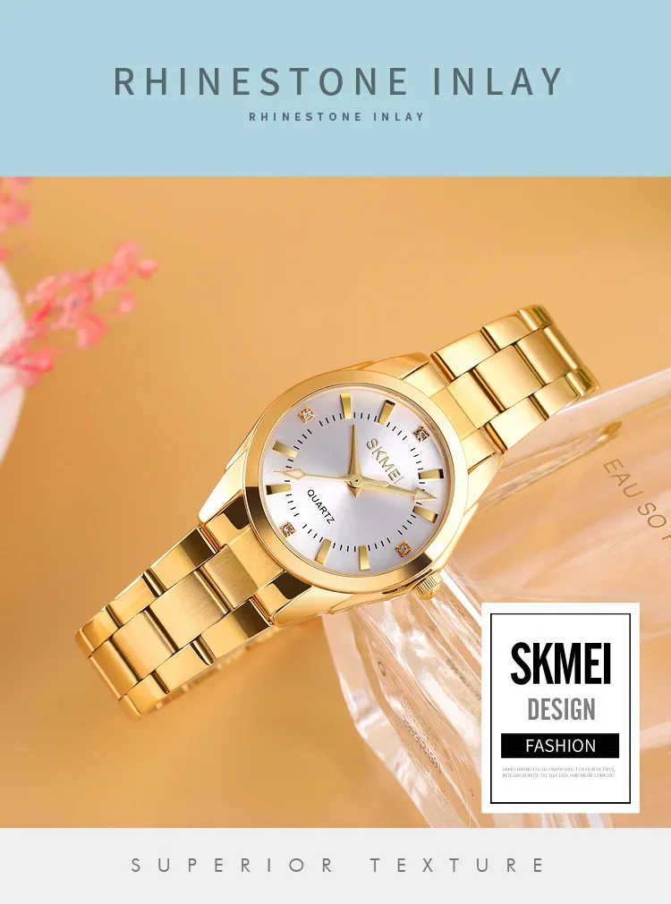 SKMEI Luxury Quartz Watch for Women Time Stainless Steel Calendar Date Ladies Simple Grace Waterproof Womens Wristwatches 1620