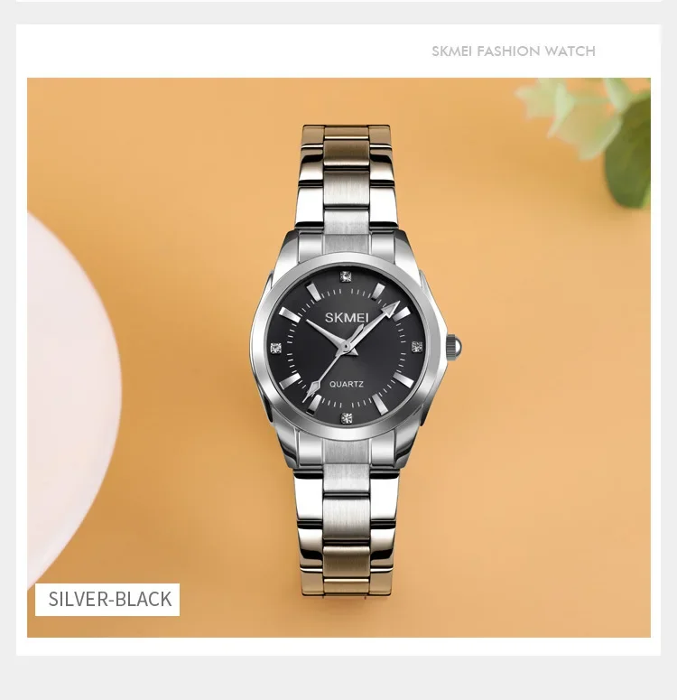 SKMEI Luxury Quartz Watch for Women Time Stainless Steel Calendar Date Ladies Simple Grace Waterproof Womens Wristwatches 1620