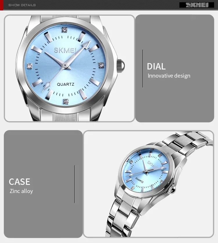 SKMEI Luxury Quartz Watch for Women Time Stainless Steel Calendar Date Ladies Simple Grace Waterproof Womens Wristwatches 1620