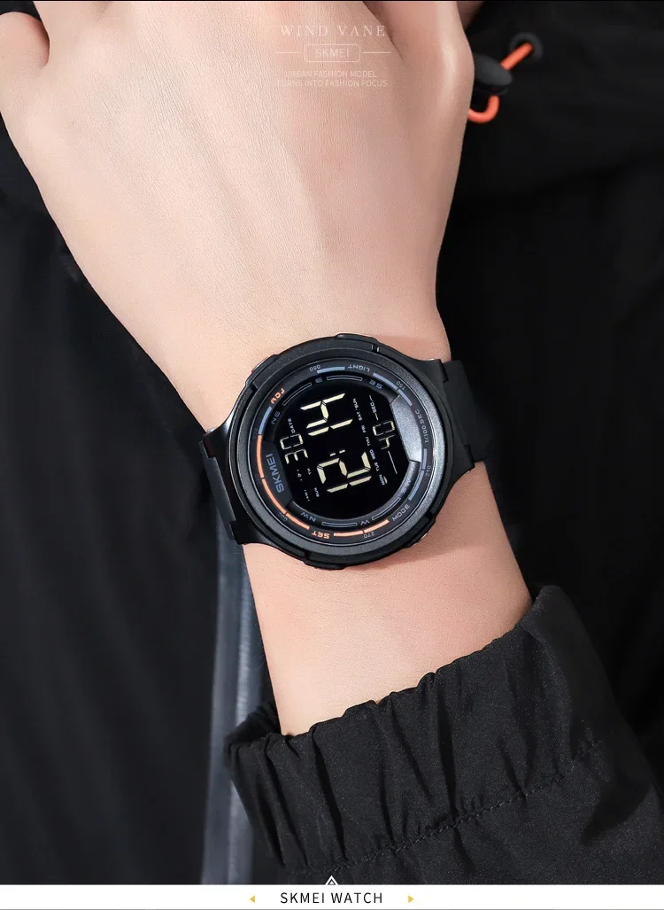 SKMEI Digital Sports Watch for Men Stopwatch Countdown LED Display Waterproof Mens Wristwatch Alarm Clock 1560 reloj hombre 1841