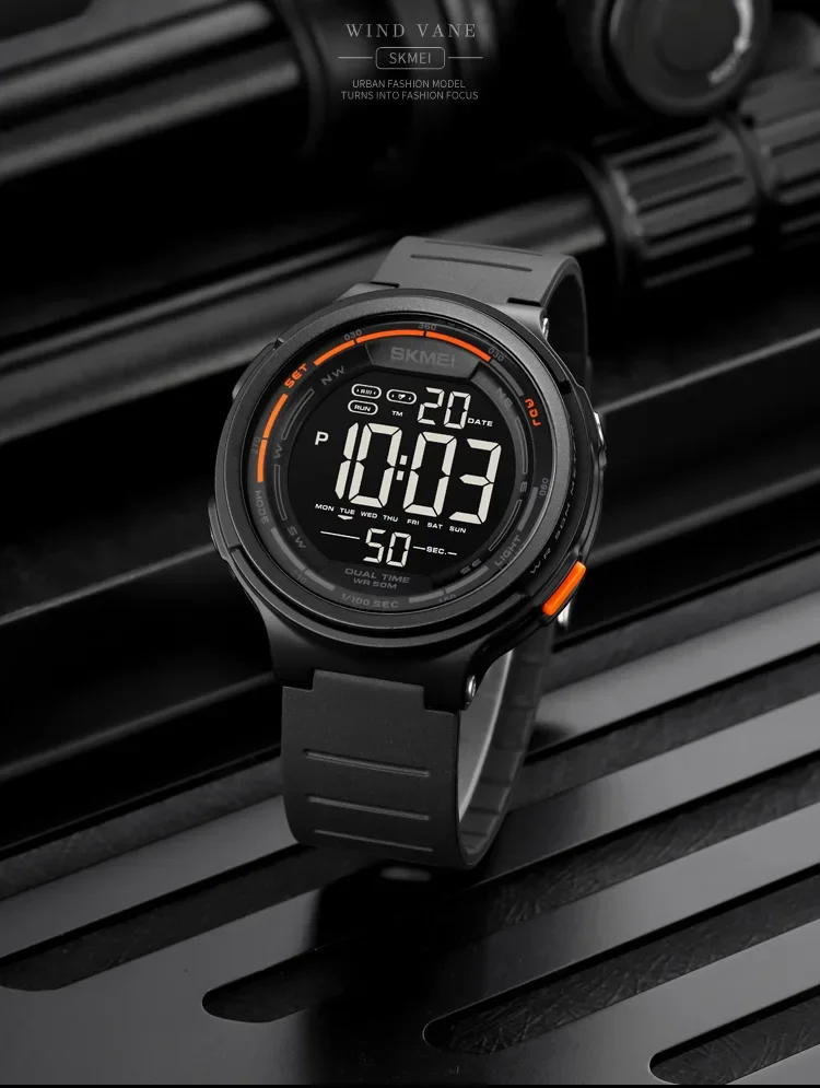 SKMEI Digital Sports Watch for Men Stopwatch Countdown LED Display Waterproof Mens Wristwatch Alarm Clock 1560 reloj hombre 1841