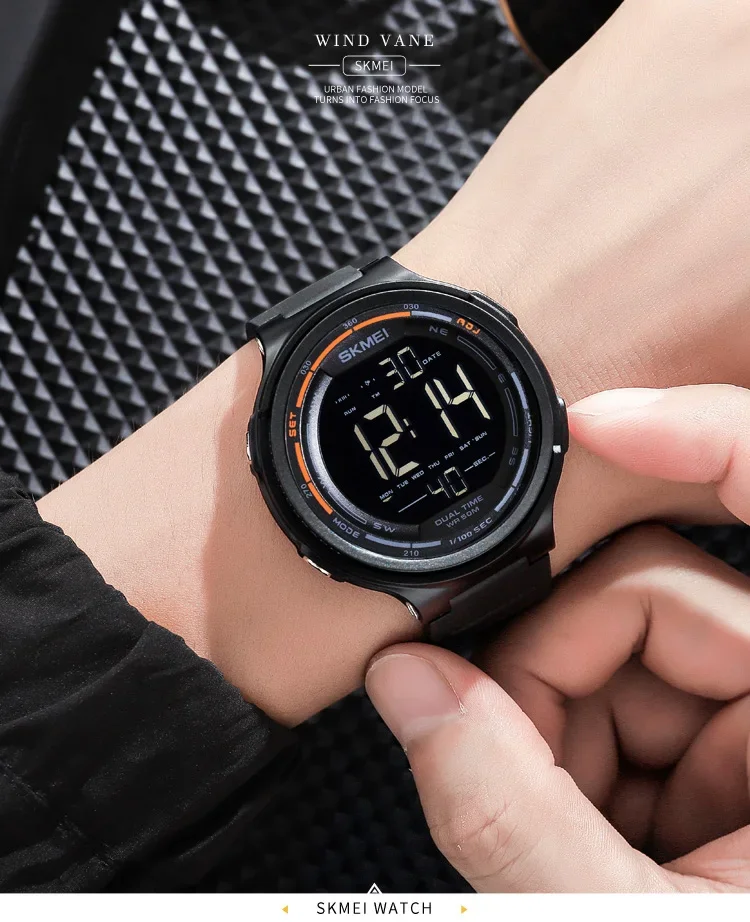 SKMEI Digital Sports Watch for Men Stopwatch Countdown LED Display Waterproof Mens Wristwatch Alarm Clock 1560 reloj hombre 1841