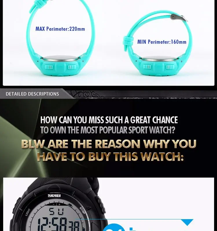 SKMEI Watch for Men Big Dial Sports Waterproof Electronic LED Mens Digital Wristwatches Alarm Man Clock 1045 Reloj Hombre 1025