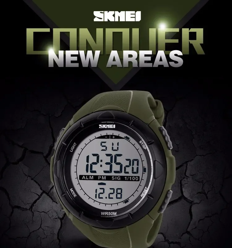 SKMEI Watch for Men Big Dial Sports Waterproof Electronic LED Mens Digital Wristwatches Alarm Man Clock 1045 Reloj Hombre 1025