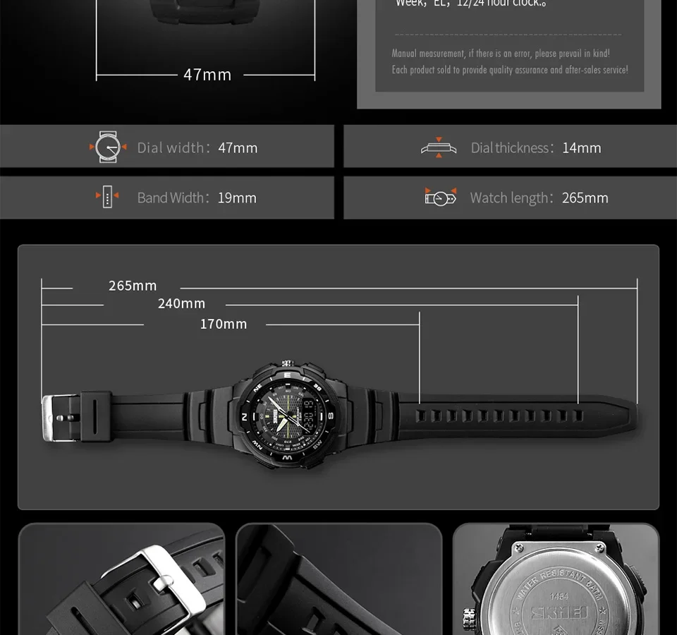 SKMEI Sports Digtal Watch for Men Electronic Military Quartz Alarm Clock Waterproof Mens Wristwatches 1370 Reloj Hombre 1454