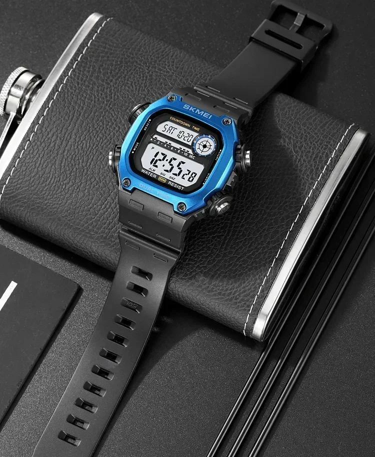 SKMEI Sports Watches for Men Waterproof Stopwatch Alarm LED Display Digital Countdown Mens Wristwatch Clock montre homme 2126