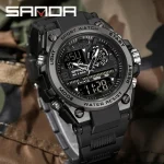 SANDA 6024 LED Dual Display Digital Sports Watch for Men with Luminous Function (50M Waterproof)