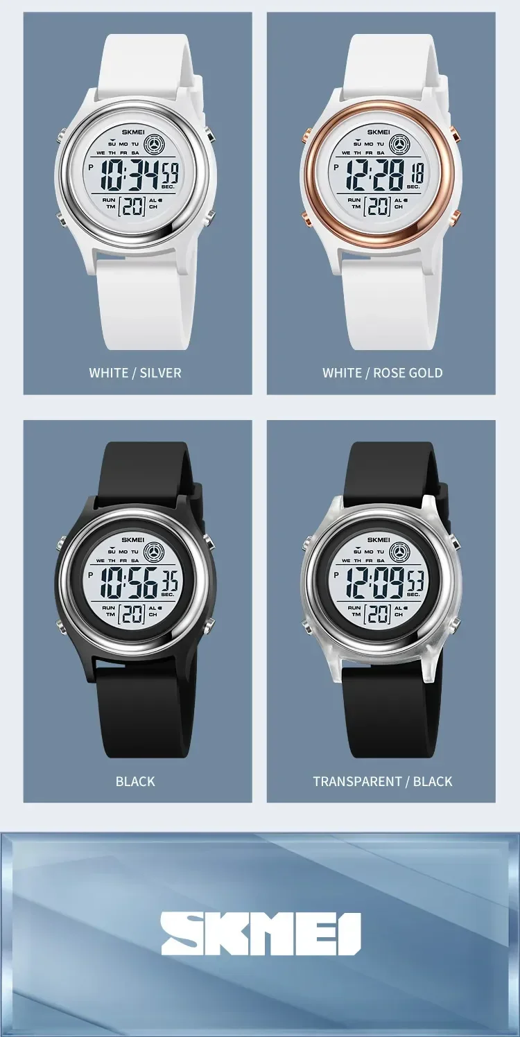 SKMEI Luxury Waterproof Shockproof Sport Countdown Watches Womens Digital Wristwatch for Women Stopwatch Lady Girl Relojes 2094