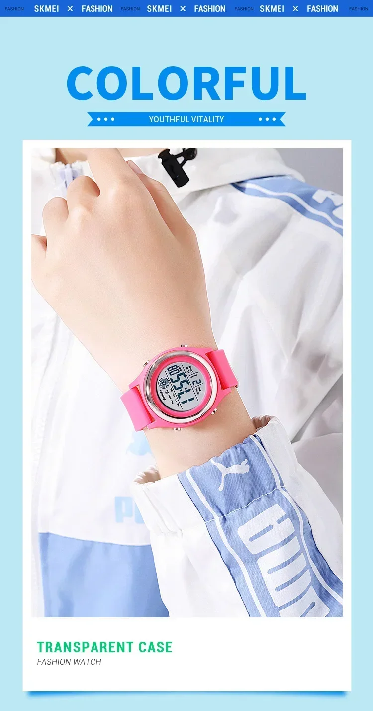 SKMEI Luxury Waterproof Shockproof Sport Countdown Watches Womens Digital Wristwatch for Women Stopwatch Lady Girl Relojes 2094