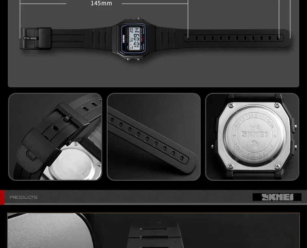 SKMEI Waterproof Sports Digital Watch for Women Couple Girl Date Week Female Wristwatch Womens Clock 2042 Relogio Feminino 1412