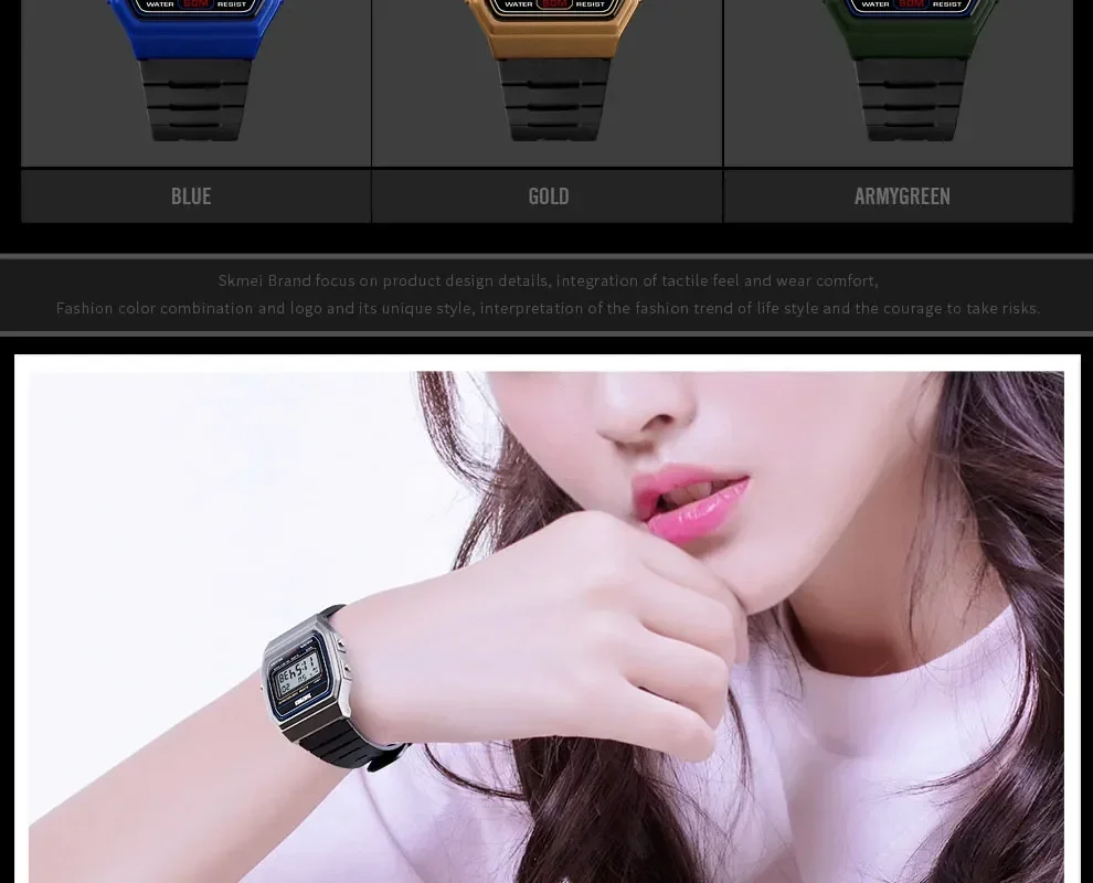 SKMEI Waterproof Sports Digital Watch for Women Couple Girl Date Week Female Wristwatch Womens Clock 2042 Relogio Feminino 1412