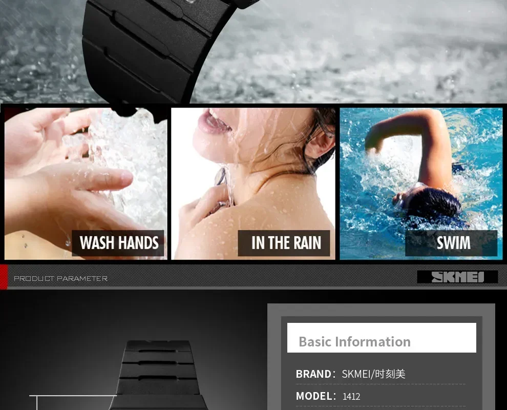 SKMEI Waterproof Sports Digital Watch for Women Couple Girl Date Week Female Wristwatch Womens Clock 2042 Relogio Feminino 1412