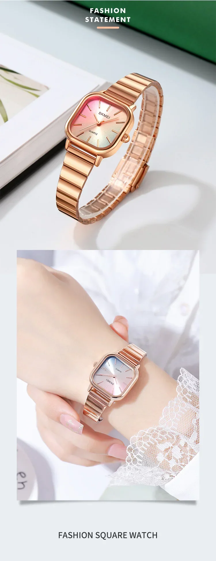 SKMEI Luxury Ladies Female Quartz Watch for Women Waterproof Stainless Steel Girl Womens Wristwatches Clock Reloj Mujer 2190