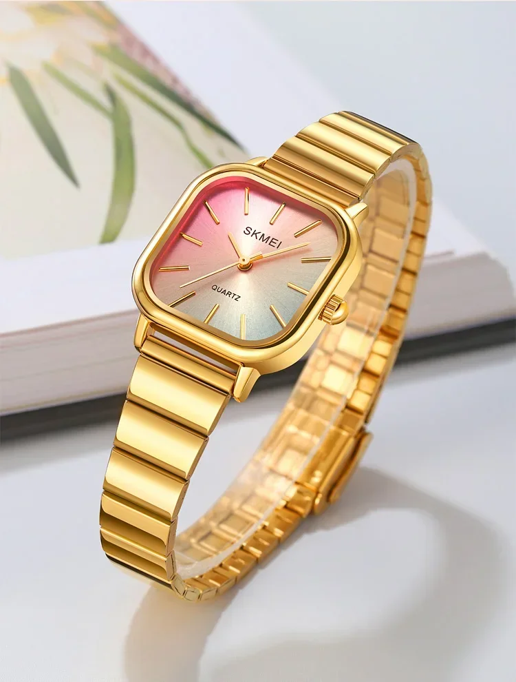 SKMEI Luxury Ladies Female Quartz Watch for Women Waterproof Stainless Steel Girl Womens Wristwatches Clock Reloj Mujer 2190