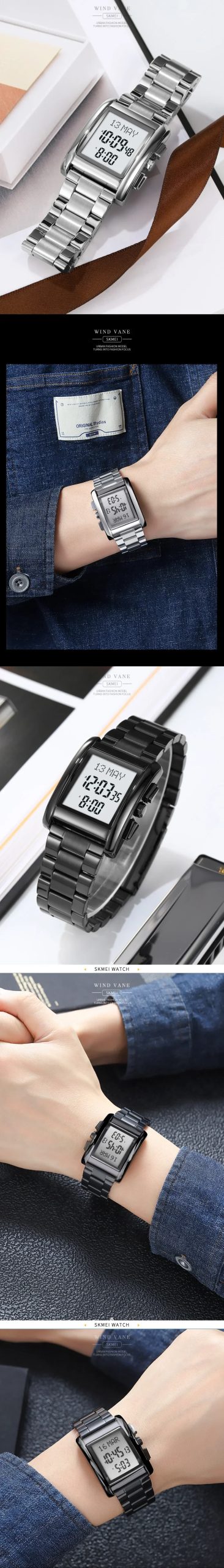 SKMEI 2092 Digital Watch for Men Qibla Direction Religious Month Hijri Calendar Summer Language Chrono Waterproof Reloj Hombre