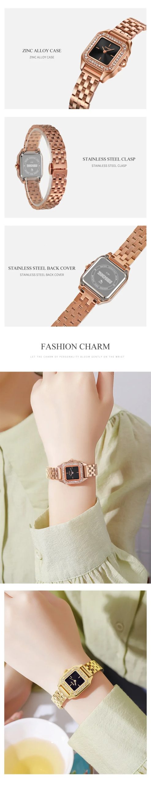 SKMEI 2181 Luxury Elegant Quartz Watch for Women Sport Waterproof Girl Bracelet Woman Wristwatches Ladies Gift 2190 Montre Femme