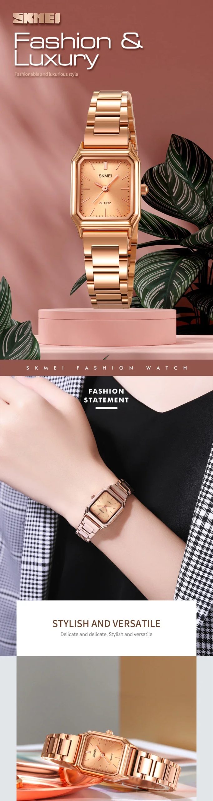 SKMEI 2237 Ladies Watch For Womens Waterproof Female Girl Clock Luxury Stainless Steel Sport Quartz Women Wristwatch Reloj Mujer