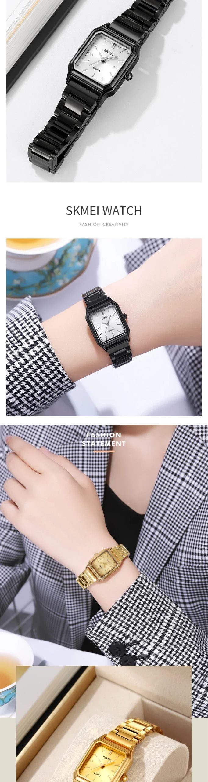 SKMEI 2237 Ladies Watch For Womens Waterproof Female Girl Clock Luxury Stainless Steel Sport Quartz Women Wristwatch Reloj Mujer