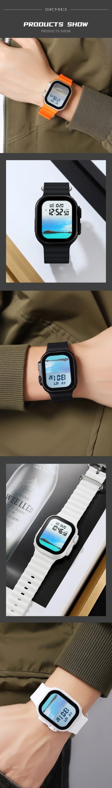 SKMEI 2249 Luxury LED Digital Sports Watch for Men Women Student Boy Girl Waterproof Date Wristwatches Alarm Clock Montre Homme