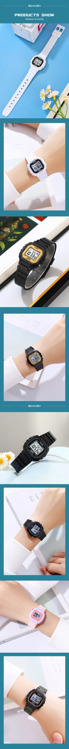 SKMEI 2326 Luxury Waterproof Sports Countdown LED Display Digital Watch for Women Shockproof Womens Wristwatches Reloj Mujer