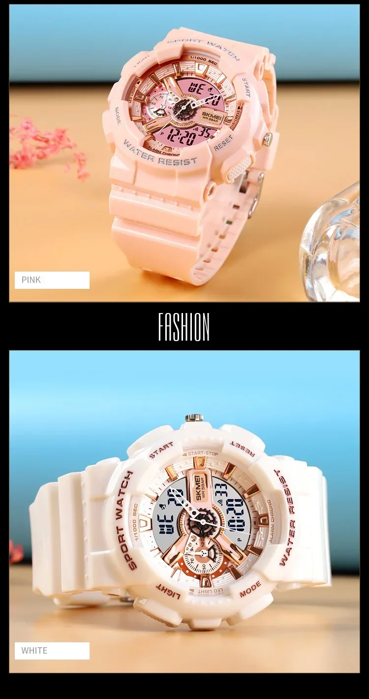 SKMEI 1688 Shockproof Waterproof Dual Display Mens Wristwatches LED Chrono Alarm Clock Sport Digital Watch for Men Reloj Hombre