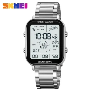 Skmei 2301 Luxury Digital Sports Watch for Men with Stainless Steel Case (Waterproof Shockproof)