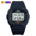 SKMEI 1471 Square Waterproof Multifunction Digital Sports Watch for Men with LED Display and Alarm (Military Style)