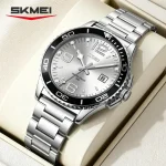 Skmei 9278 Stainless Steel Quartz Watch with Date Display for Men (30M Waterproof)