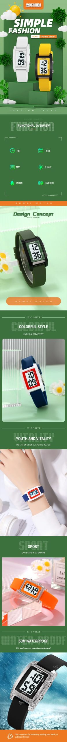 SKMEI 2325 Luxury Waterproof Shockproof Digital Wristwatches Back Light Countdown Watch for Women Stopwatch Lady Reloj SKMEI 2325 Luxury Waterproof Shockproof Digital Wristwatches Back Light Countdown Watch for Women Stopwatch Lady Reloj