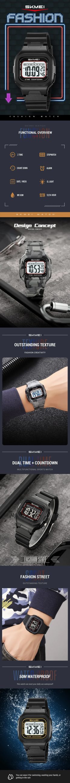 SKMEI 2343 Military Waterproof Digital Watch for Men Sports Shockproof Mens Wristwatches LED Didplay Alarm Clock Reloj Hombre SKMEI 2343 Military Waterproof Digital Watch for Men Sports Shockproof Mens Wristwatches LED Didplay Alarm Clock Reloj Hombre