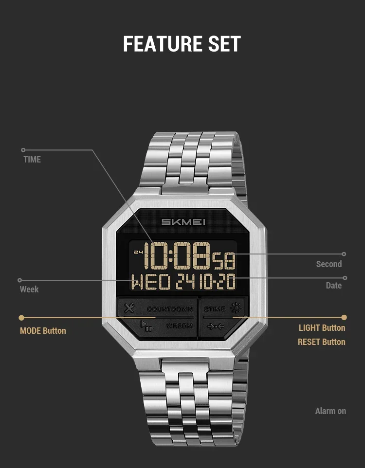SKMEI 2350 Luxury LED Display Wristwatches Mens Sports Electronic Waterproof Digital Watch for Men Countdown Clock Reloj Hombre SKMEI 2350 Luxury LED Display Wristwatches Mens Sports Electronic Waterproof Digital Watch for Men Countdown Clock Reloj Hombre