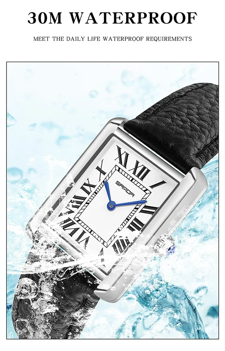 SANDA 9031 Luxury Couple Watch Wear Resistant Leather Strap Square Dial Waterproof Sport Casual Women Men Quartz Watches Relogi SANDA 9031 Luxury Couple Watch Wear Resistant Leather Strap Square Dial Waterproof Sport Casual Women Men Quartz Watches Relogi