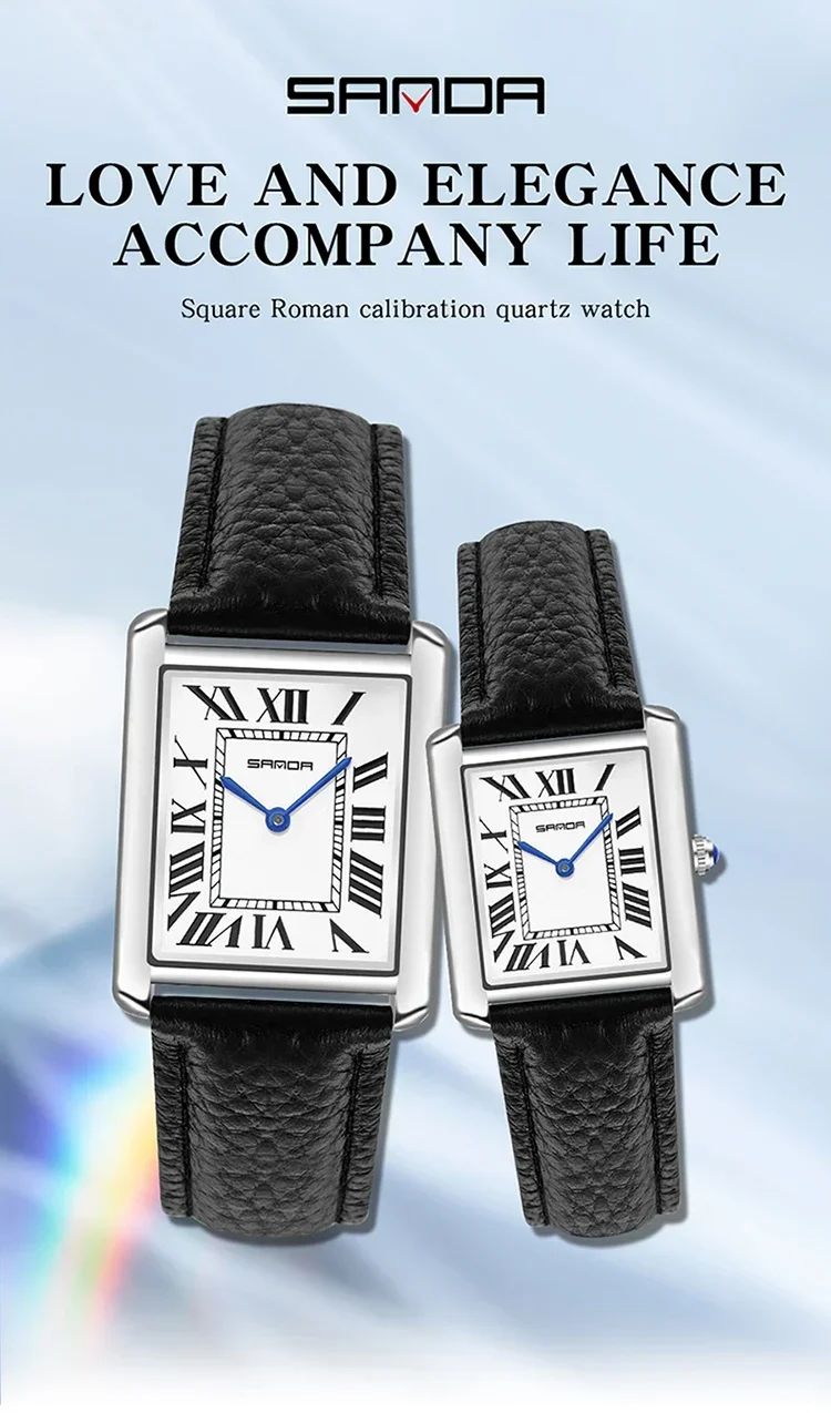 SANDA 9031 Luxury Couple Watch Wear Resistant Leather Strap Square Dial Waterproof Sport Casual Women Men Quartz Watches Relogi SANDA 9031 Luxury Couple Watch Wear Resistant Leather Strap Square Dial Waterproof Sport Casual Women Men Quartz Watches Relogi