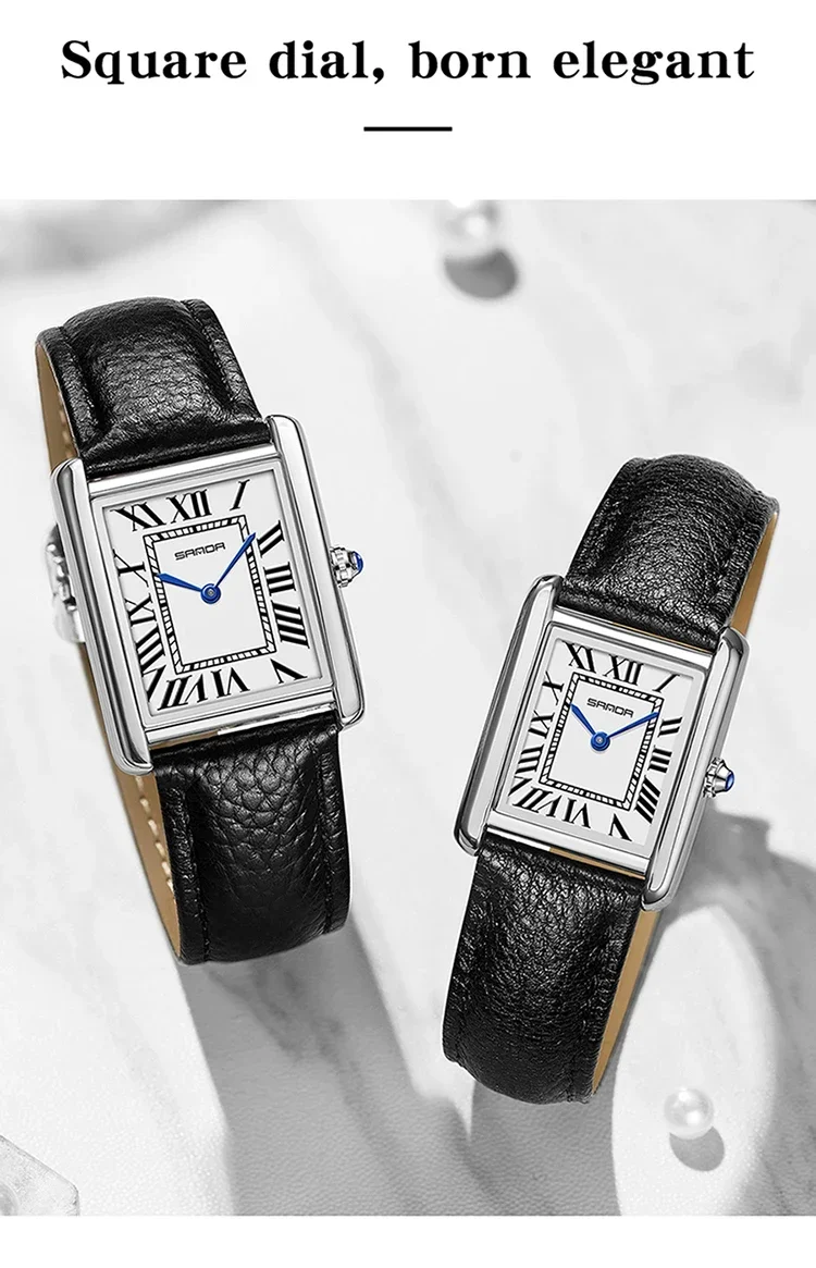 SANDA 9031 Luxury Couple Watch Wear Resistant Leather Strap Square Dial Waterproof Sport Casual Women Men Quartz Watches Relogi SANDA 9031 Luxury Couple Watch Wear Resistant Leather Strap Square Dial Waterproof Sport Casual Women Men Quartz Watches Relogi