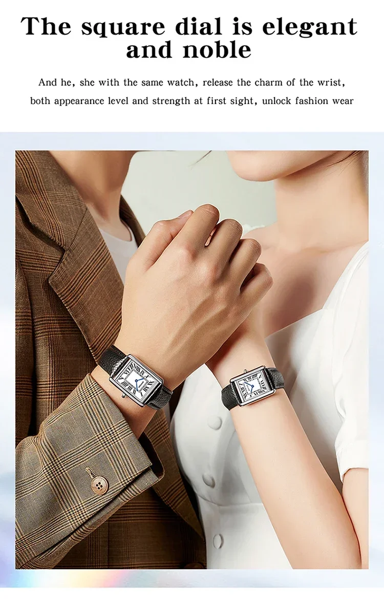 SANDA 9031 Luxury Couple Watch Wear Resistant Leather Strap Square Dial Waterproof Sport Casual Women Men Quartz Watches Relogi SANDA 9031 Luxury Couple Watch Wear Resistant Leather Strap Square Dial Waterproof Sport Casual Women Men Quartz Watches Relogi