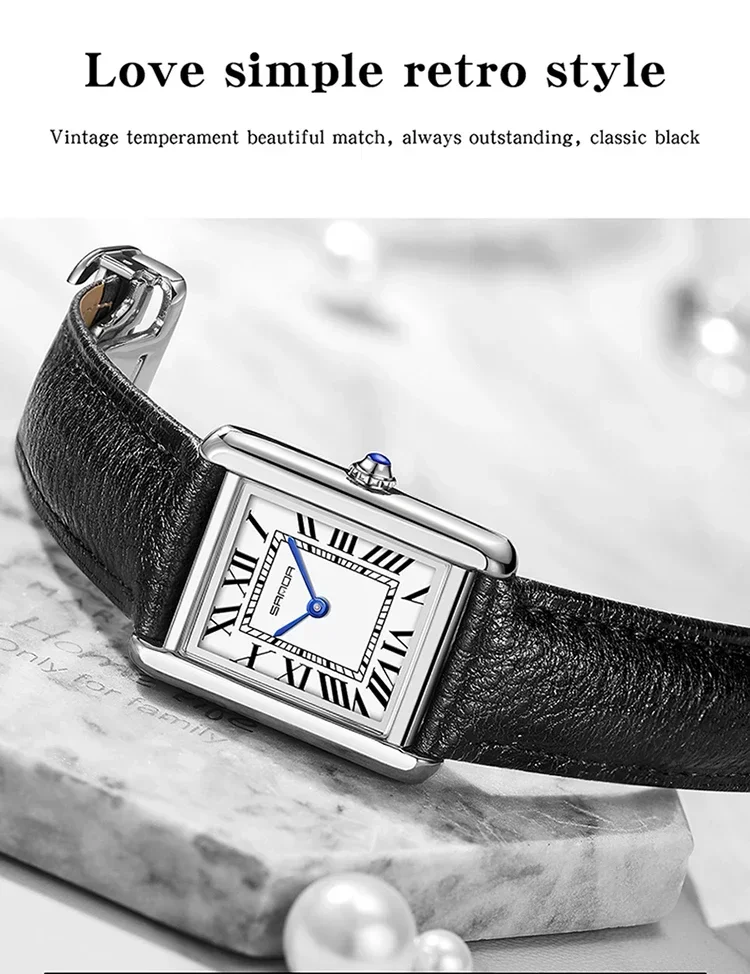 SANDA 9031 Luxury Couple Watch Wear Resistant Leather Strap Square Dial Waterproof Sport Casual Women Men Quartz Watches Relogi SANDA 9031 Luxury Couple Watch Wear Resistant Leather Strap Square Dial Waterproof Sport Casual Women Men Quartz Watches Relogi