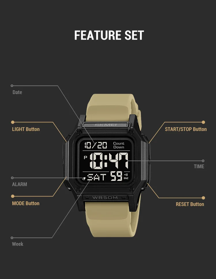 SKMEI 2537 Military Sport Digital Watch for Men LED Display Waterproof Electronics Mens Wristwatch Alarm Clock 1894 Reloj Hombre SKMEI 2537 Military Sport Digital Watch for Men LED Display Waterproof Electronics Mens Wristwatch Alarm Clock 1894 Reloj Hombre