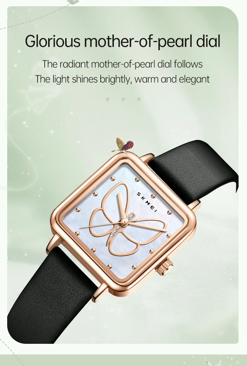 SKMEI Romantic Style Butterfly Quartz Movement Watches Ladies Small Square Wristwatches Fashion Elegance Waterproof Girls Watch SKMEI Romantic Style Butterfly Quartz Movement Watches Ladies Small Square Wristwatches Fashion Elegance Waterproof Girls Watch