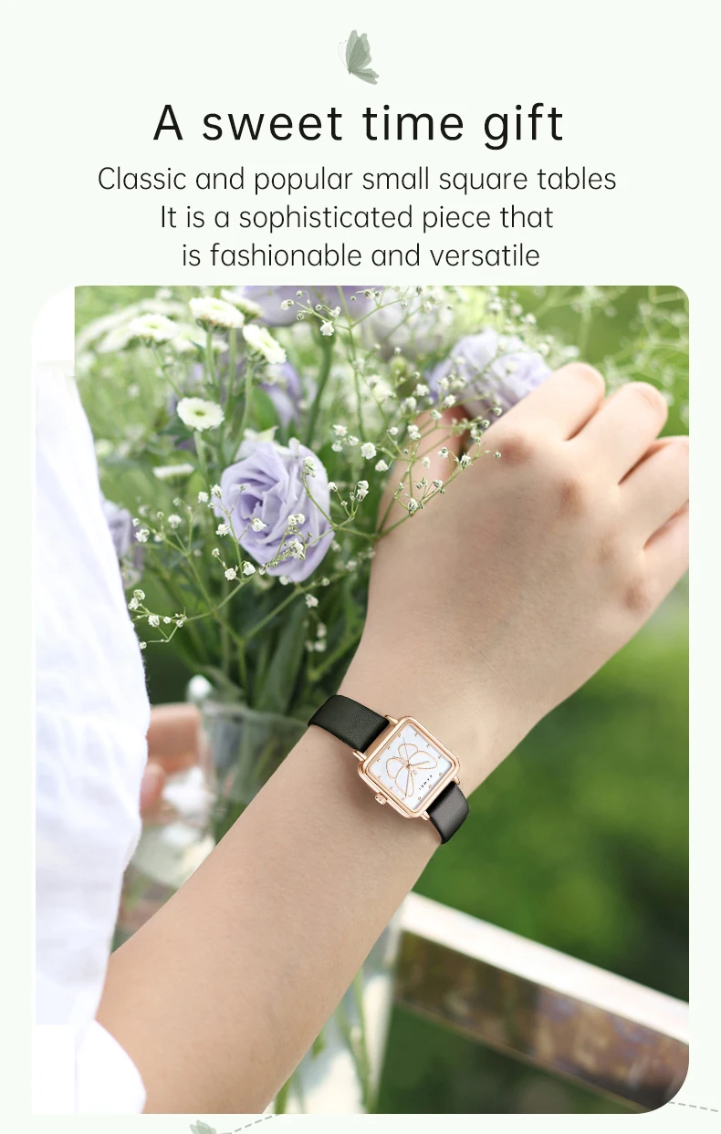 SKMEI Romantic Style Butterfly Quartz Movement Watches Ladies Small Square Wristwatches Fashion Elegance Waterproof Girls Watch SKMEI Romantic Style Butterfly Quartz Movement Watches Ladies Small Square Wristwatches Fashion Elegance Waterproof Girls Watch