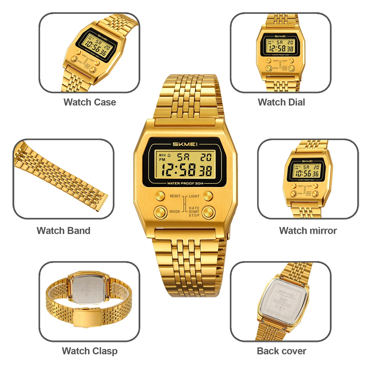 Skmei 2460 Multifunction Digital Watch with EL Light and Stopwatch for Men and Women (30M Waterproof) Skmei 2460 Multifunction Digital Watch with EL Light and Stopwatch for Men and Women (30M Waterproof) - Image 5