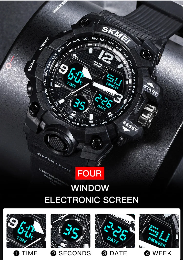 SKMEI Fashion Sports Electronics Watches For Men Shockproof Waterproof Digital Wristwatches 2Time Chrono Male Watch reloj hombre SKMEI Fashion Sports Electronics Watches For Men Shockproof Waterproof Digital Wristwatches 2Time Chrono Male Watch reloj hombre