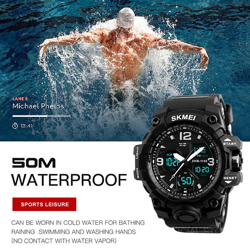 Skmei 11558 Multifunction Digital Sports Watch with Dual Time and Chronograph for Men (50M Waterproof) Skmei 11558 Multifunction Digital Sports Watch with Dual Time and Chronograph for Men (50M Waterproof) - Image 2