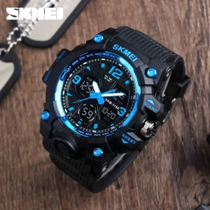 Skmei 11558 Multifunction Digital Sports Watch with Dual Time and Chronograph for Men (50M Waterproof)