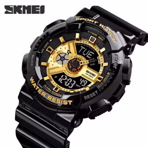 Skmei 1263 World Time Digital Sports Watch with LED Light for Men and Women (50M Waterproof)