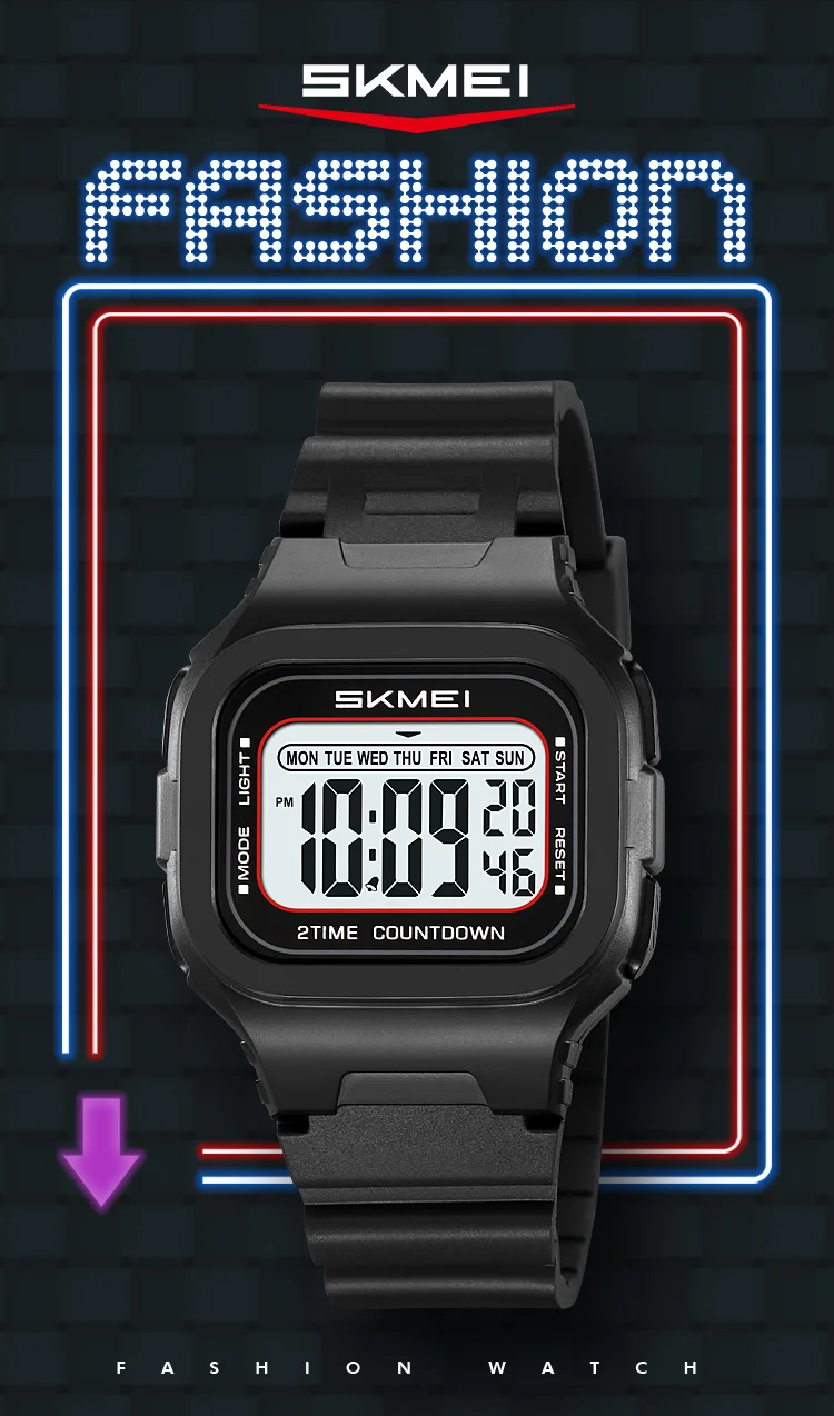 SKMEI Sports Countdown Digital Wristwatch For Men Women Waterproof Electronic Watches Chrono Student Military Watch Reloj Hombre SKMEI Sports Countdown Digital Wristwatch For Men Women Waterproof Electronic Watches Chrono Student Military Watch Reloj Hombre