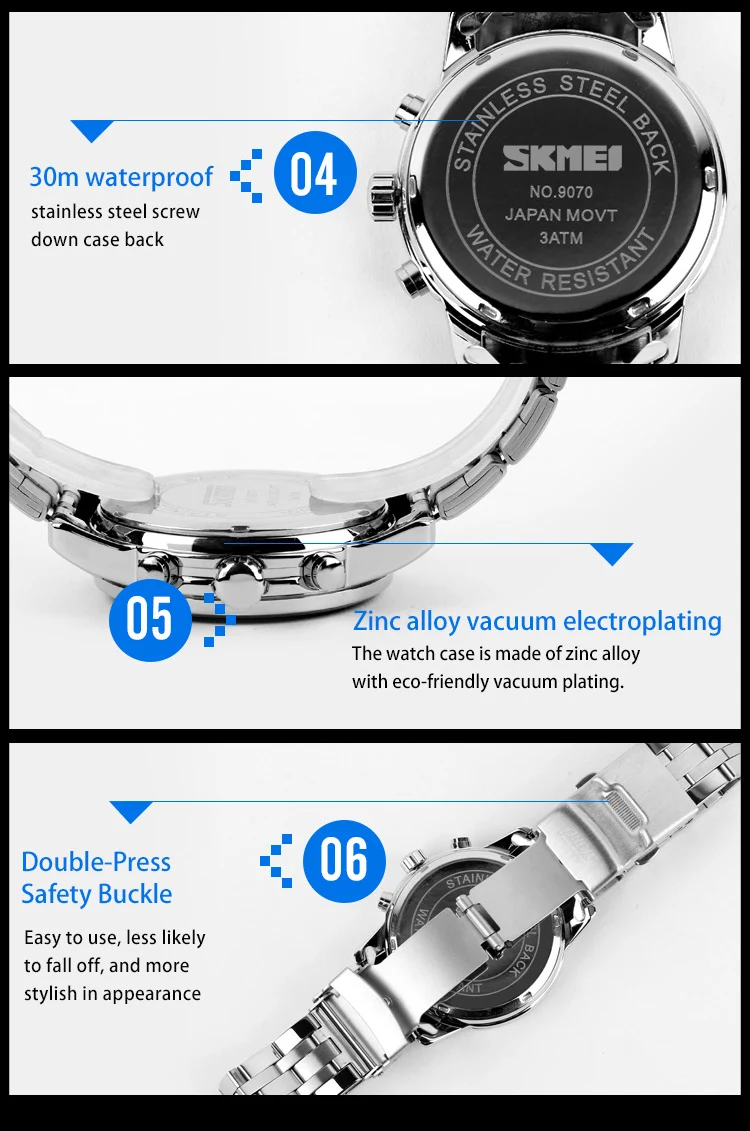 SKMEI Luxury Quartz Movement Watch For Men Women Business Wristwatches Fashion Design Waterproof Time Clock Watches Reloj Hombre SKMEI Luxury Quartz Movement Watch For Men Women Business Wristwatches Fashion Design Waterproof Time Clock Watches Reloj Hombre