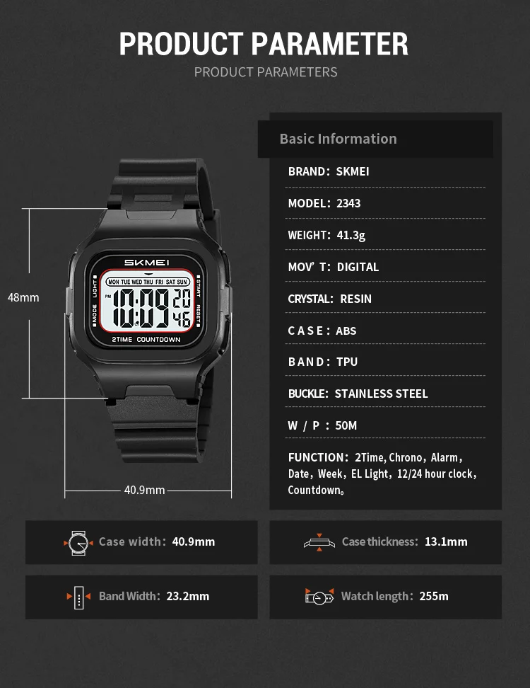 SKMEI Sports Countdown Digital Wristwatch For Men Women Waterproof Electronic Watches Chrono Student Military Watch Reloj Hombre SKMEI Sports Countdown Digital Wristwatch For Men Women Waterproof Electronic Watches Chrono Student Military Watch Reloj Hombre