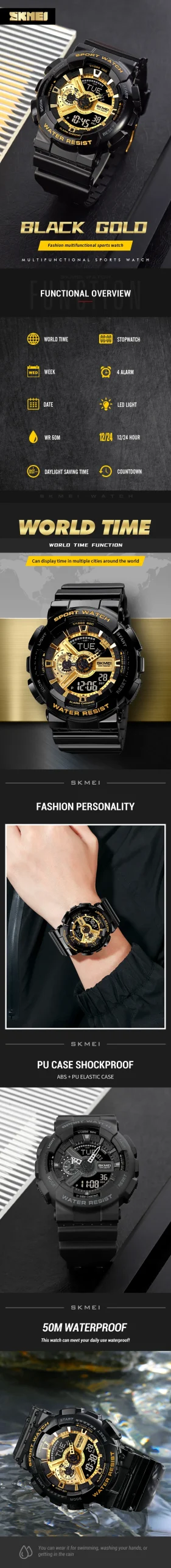 SKMEI World Time LED Light Digital Electronics Watches For Men Women Sports Quartz Watch Waterproof Wristwatches Horloges Mannen SKMEI World Time LED Light Digital Electronics Watches For Men Women Sports Quartz Watch Waterproof Wristwatches Horloges Mannen